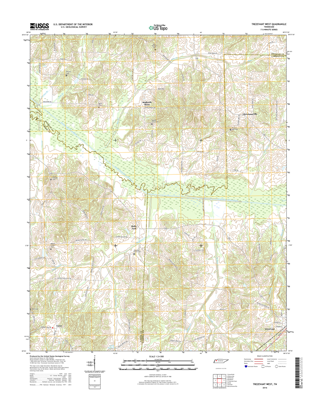 Trezevant West Tennessee  - 24k Topo Map