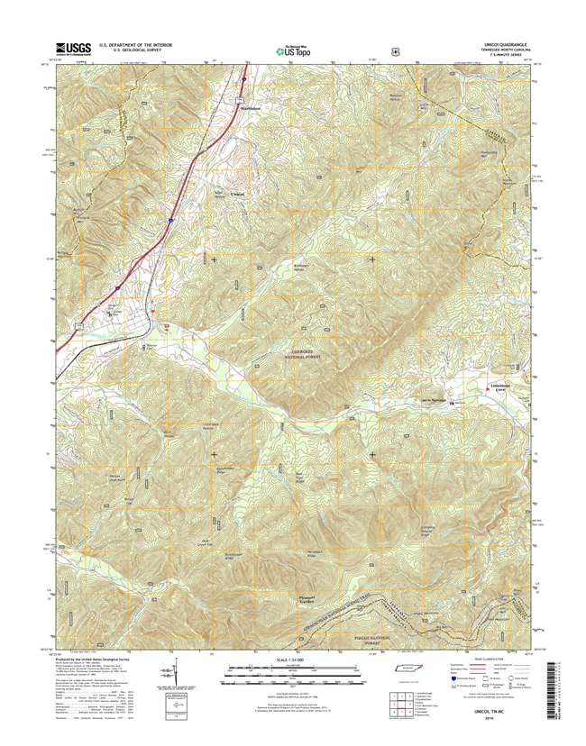 Unicoi Tennessee - North Carolina  - 24k Topo Map