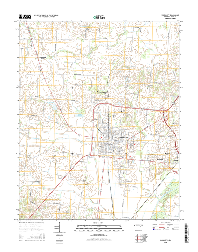 Union City Tennessee  - 24k Topo Map