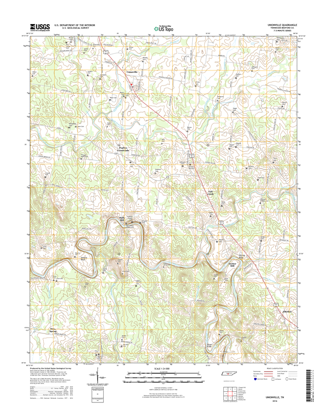 Unionville Tennessee  - 24k Topo Map