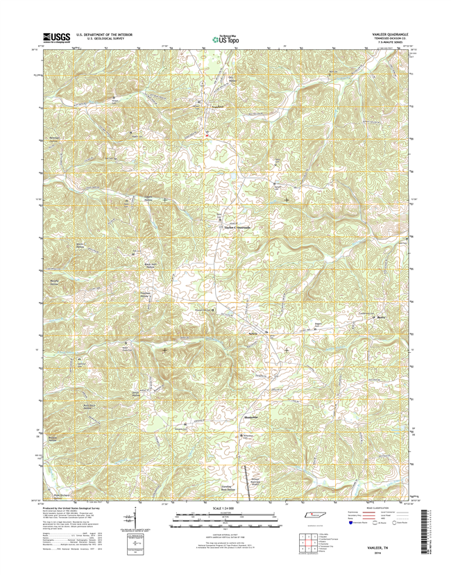 Vanleer Tennessee  - 24k Topo Map