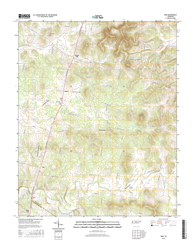 Vine Tennessee  - 24k Topo Map