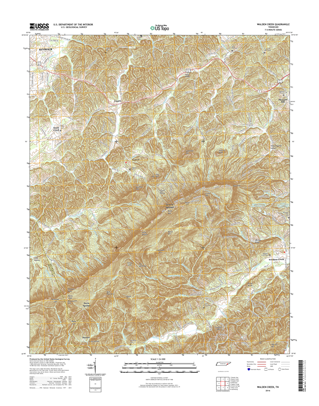 Walden Creek Tennessee  - 24k Topo Map
