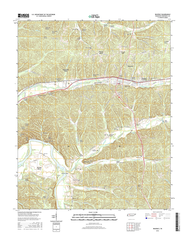 Waverly Tennessee  - 24k Topo Map