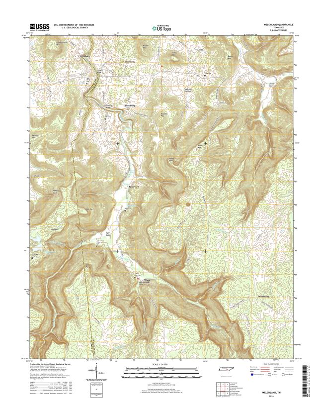 Welchland Tennessee  - 24k Topo Map