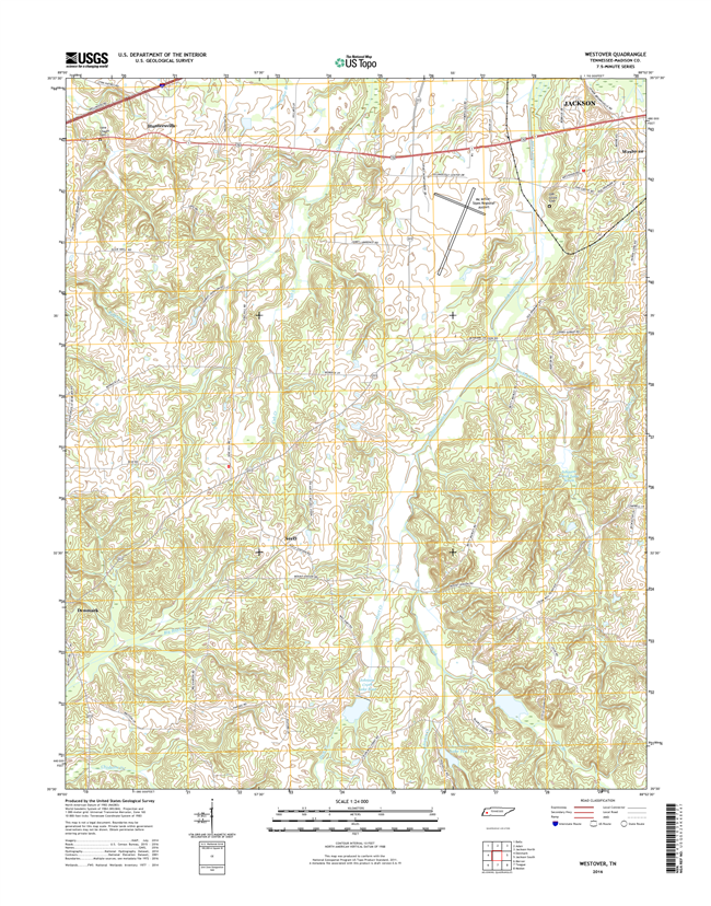 Westover Tennessee  - 24k Topo Map