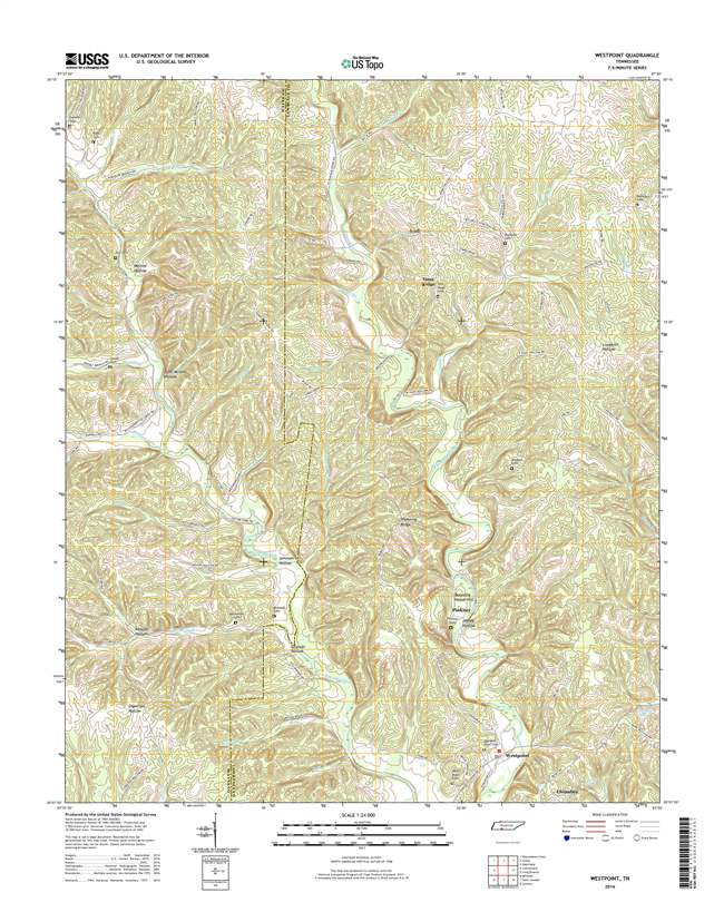 Westpoint Tennessee  - 24k Topo Map