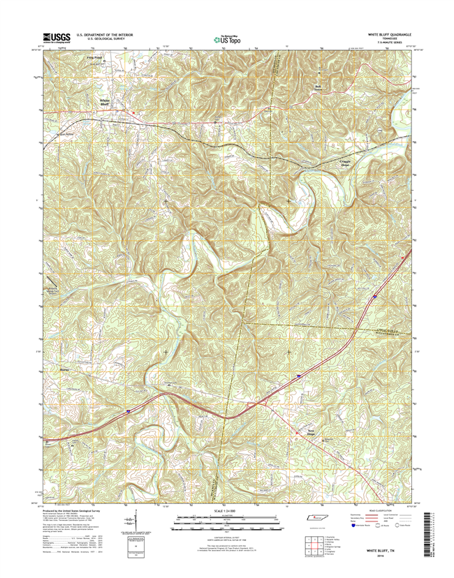 White Bluff Tennessee  - 24k Topo Map