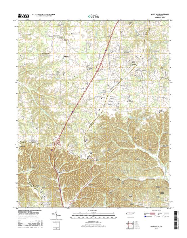 White House Tennessee  - 24k Topo Map