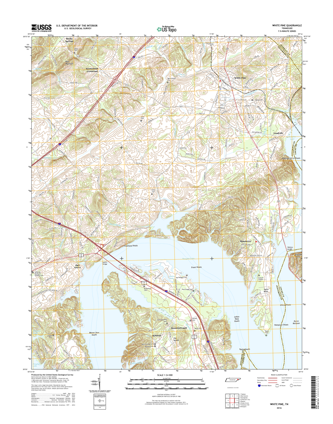 White Pine Tennessee  - 24k Topo Map