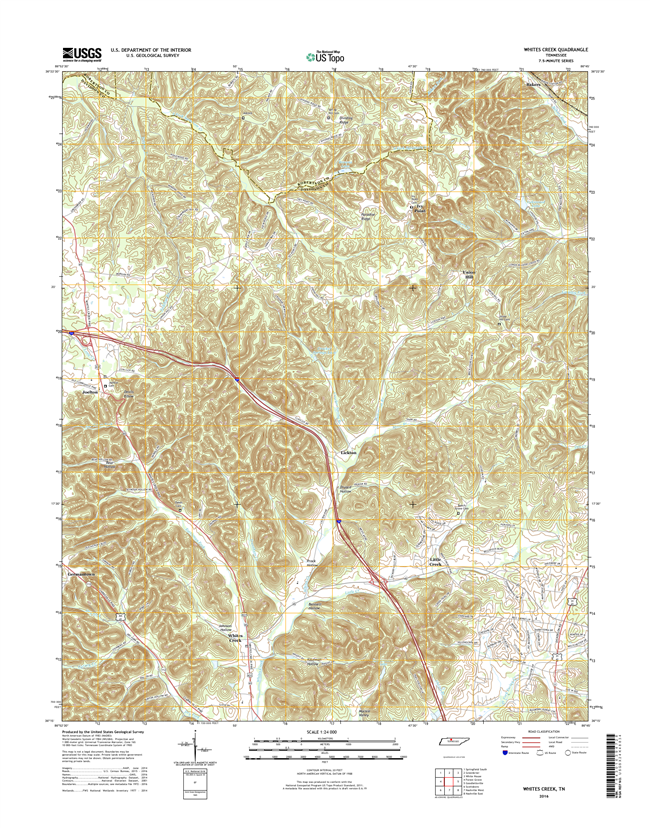 Whites Creek Tennessee  - 24k Topo Map