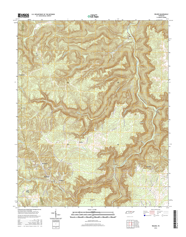 Wilder Tennessee  - 24k Topo Map