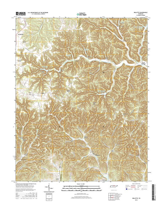 Willette Tennessee  - 24k Topo Map