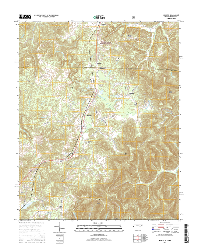 Winfield Tennessee - Kentucky - 24k Topo Map