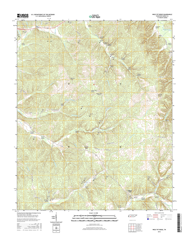 Wolf Pit Ridge Tennessee  - 24k Topo Map