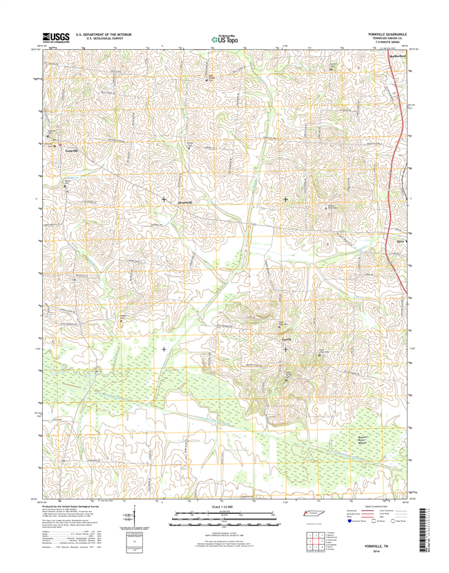 Yorkville Tennessee  - 24k Topo Map