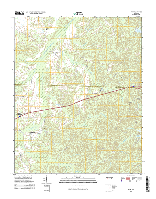 Yuma Tennessee  - 24k Topo Map