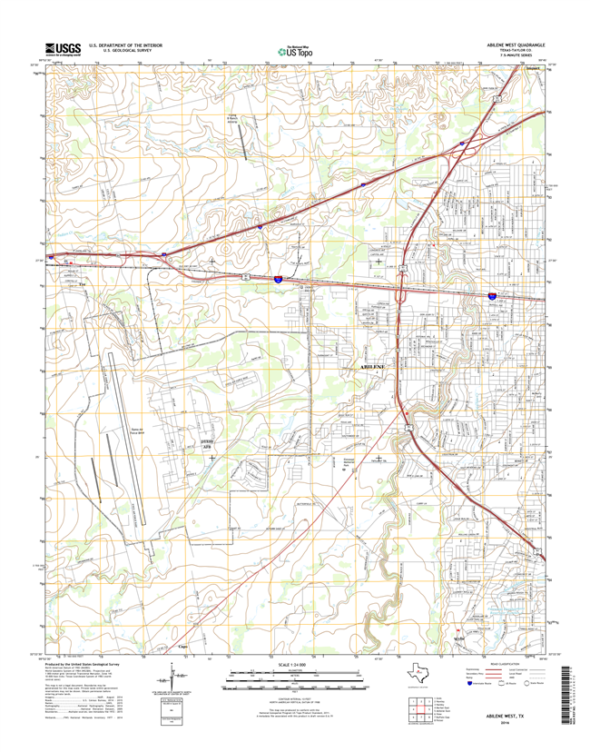 Abilene West Texas - 24k Topo Map