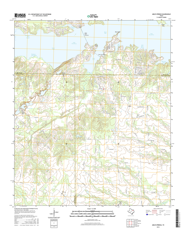 Ables Springs Texas - 24k Topo Map