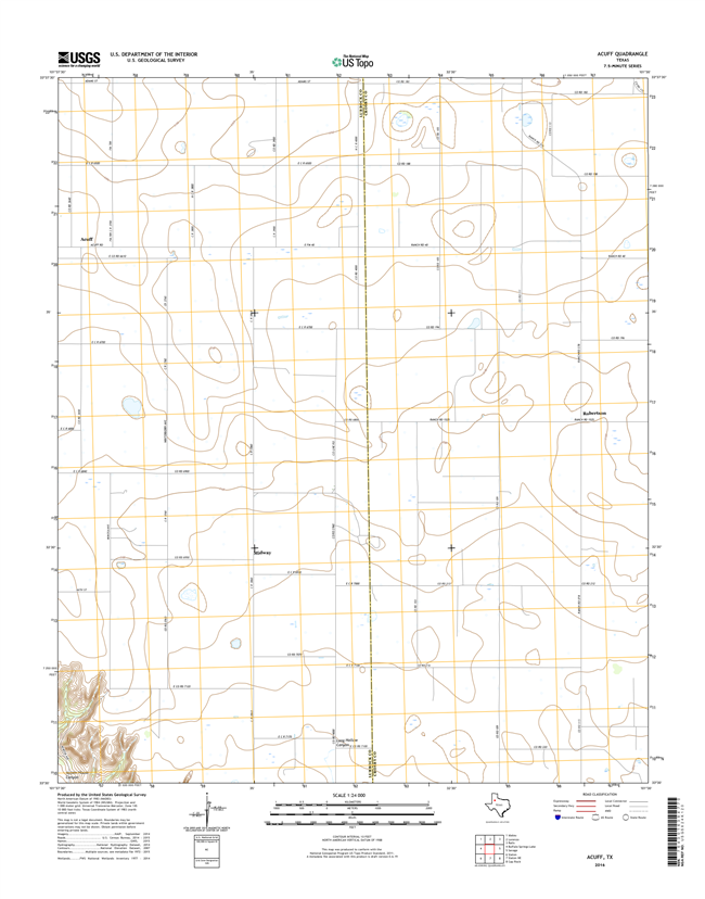 Acuff Texas - 24k Topo Map