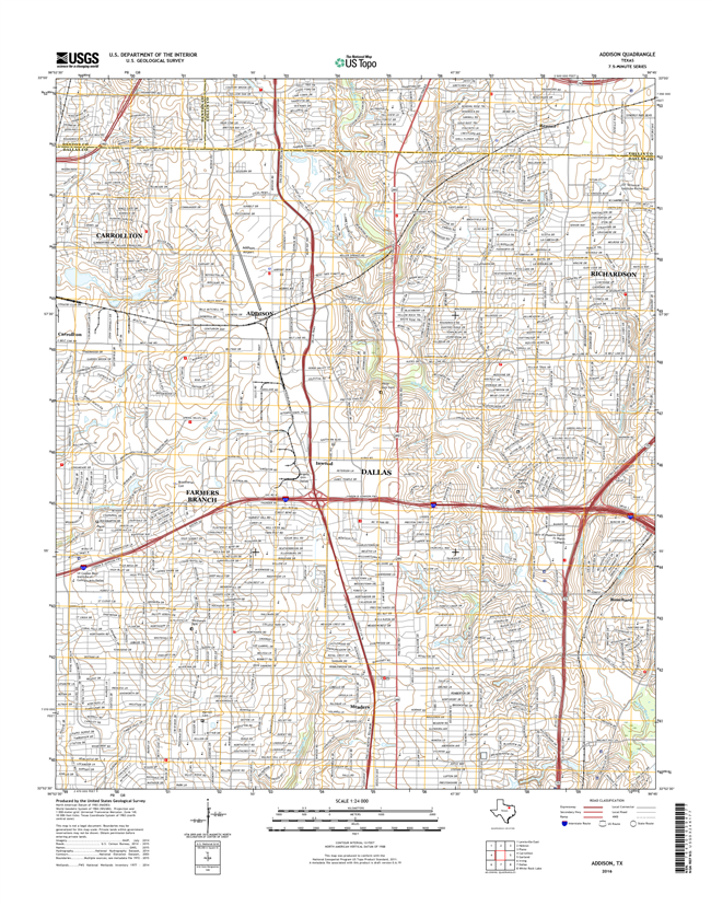 Addison Texas - 24k Topo Map