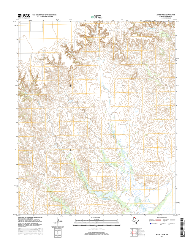 Adobe Creek Texas - 24k Topo Map