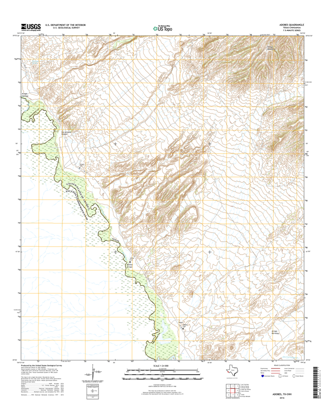 Adobes Texas - 24k Topo Map