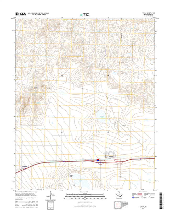 Adrian Texas - 24k Topo Map