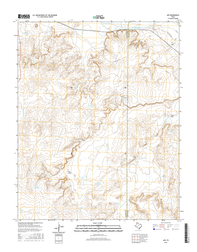 Ady Texas - 24k Topo Map