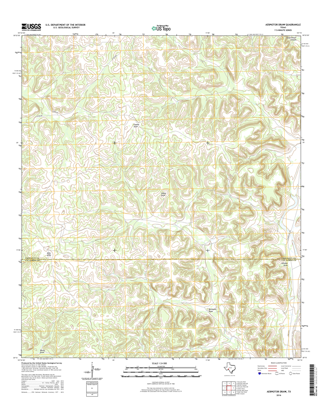 Aermotor Draw Texas - 24k Topo Map