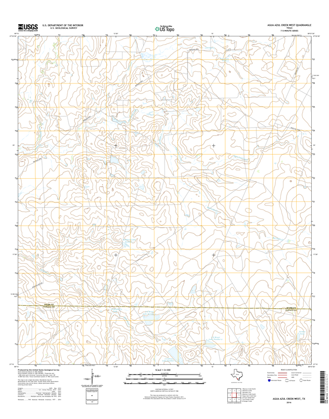 Agua Azul Creek West Texas - 24k Topo Map