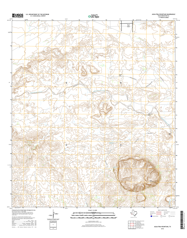 Agua Fria Mountain Texas - 24k Topo Map