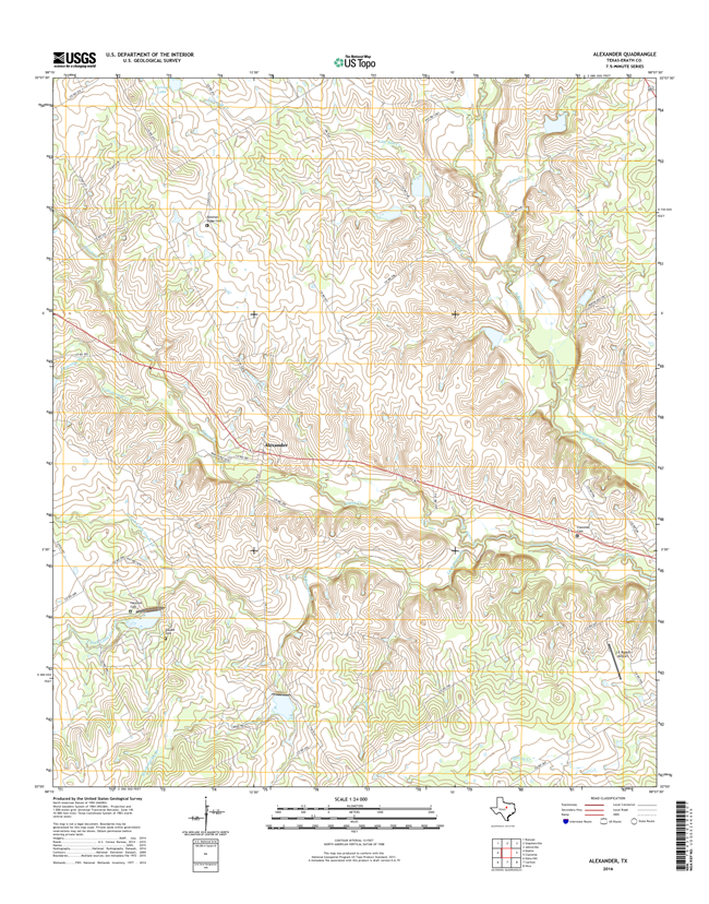 Alexander Texas - 24k Topo Map