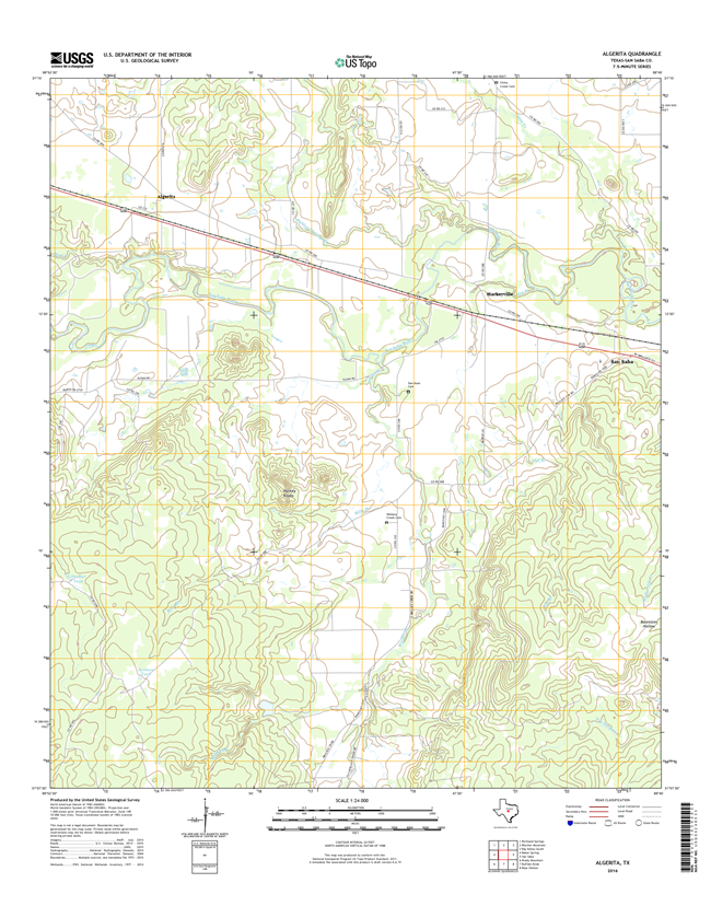 Algerita Texas - 24k Topo Map