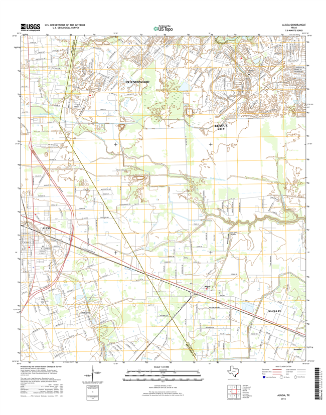 Algoa Texas - 24k Topo Map