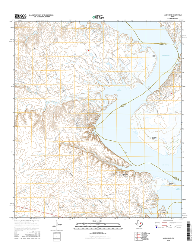 Allen Bend Texas - 24k Topo Map