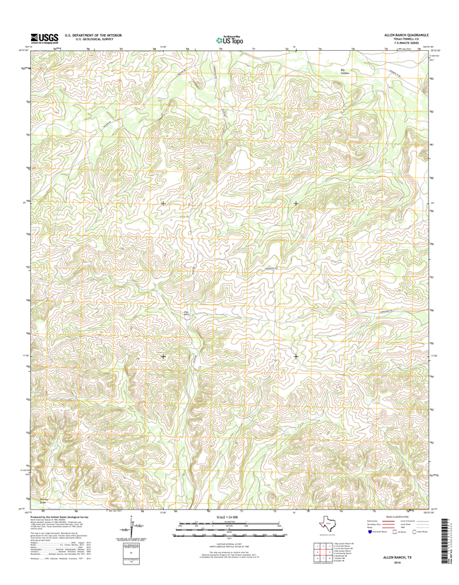 Allen Ranch Texas - 24k Topo Map