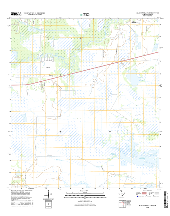 Alligator Hole Marsh Texas - 24k Topo Map