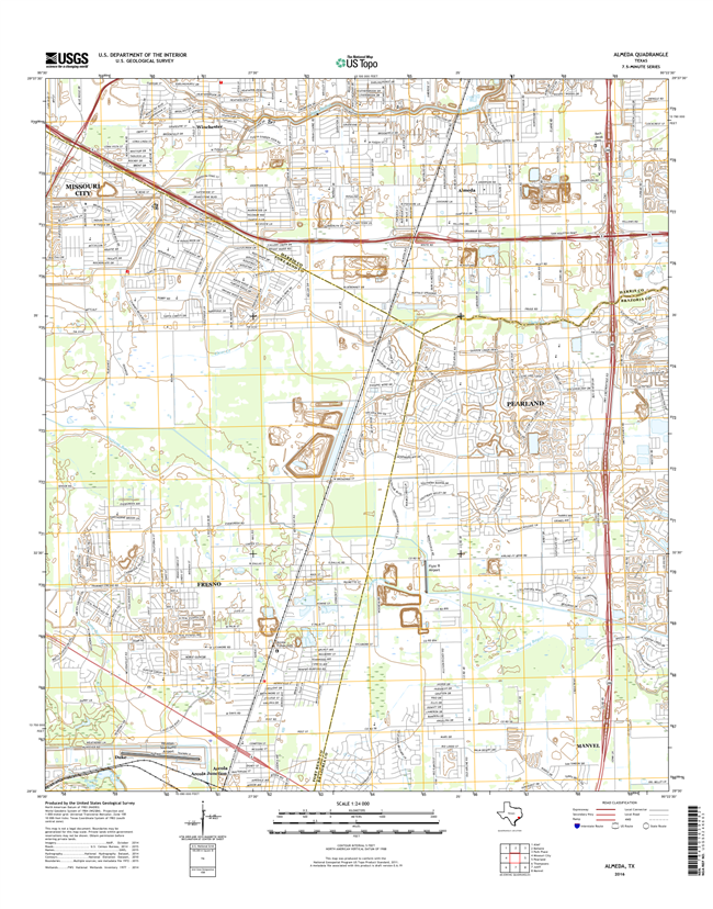 Almeda Texas - 24k Topo Map