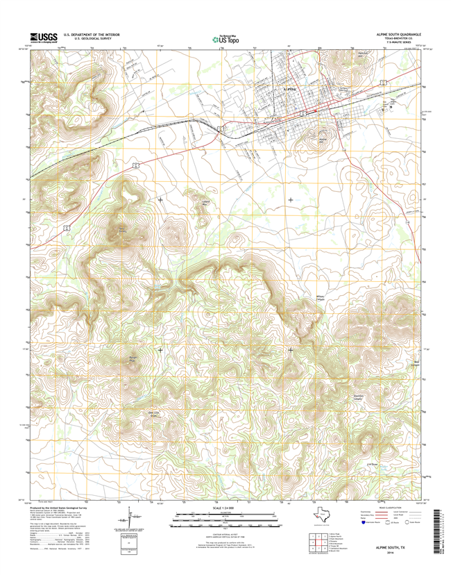 Alpine South Texas - 24k Topo Map