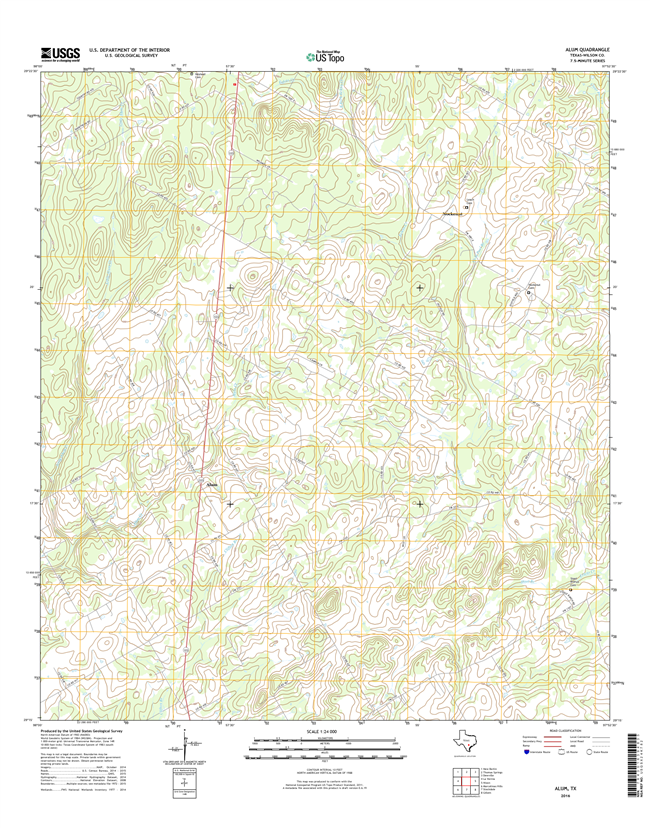 Alum Texas - 24k Topo Map