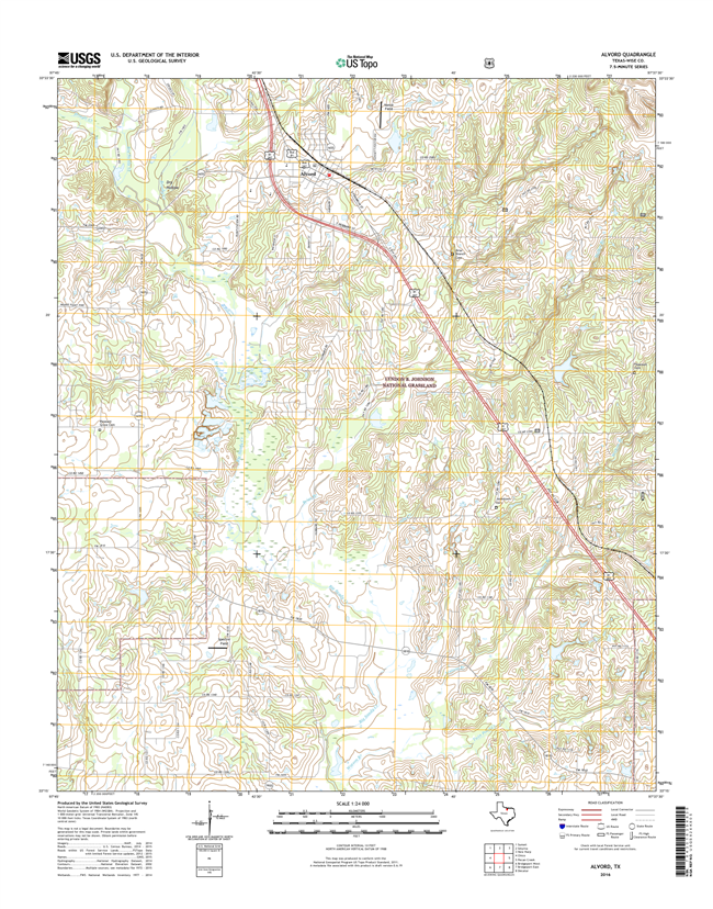 Alvord Texas - 24k Topo Map