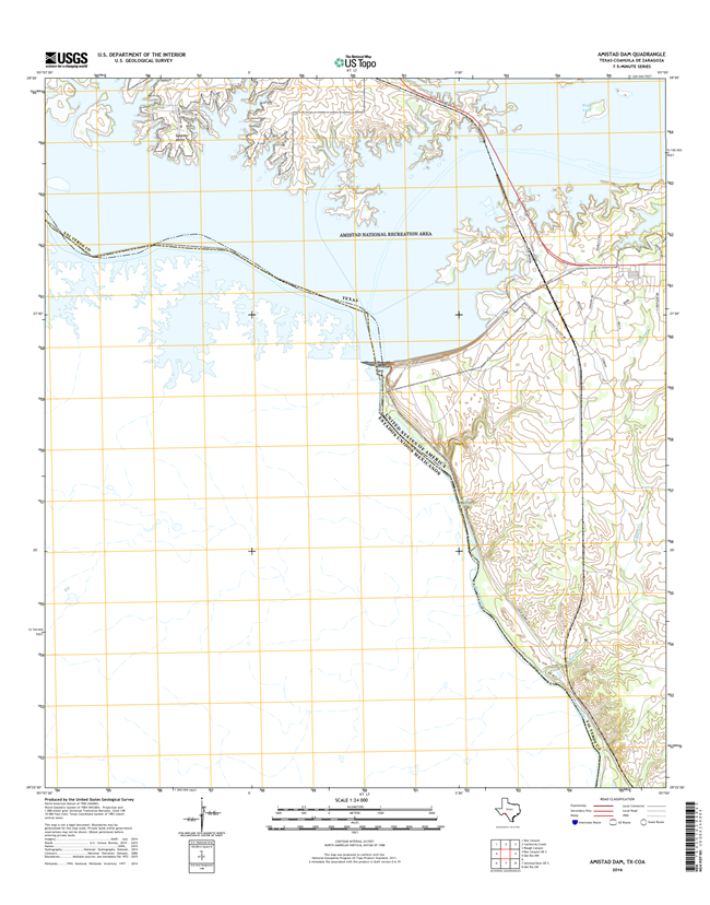 Amistad Dam Texas - 24k Topo Map