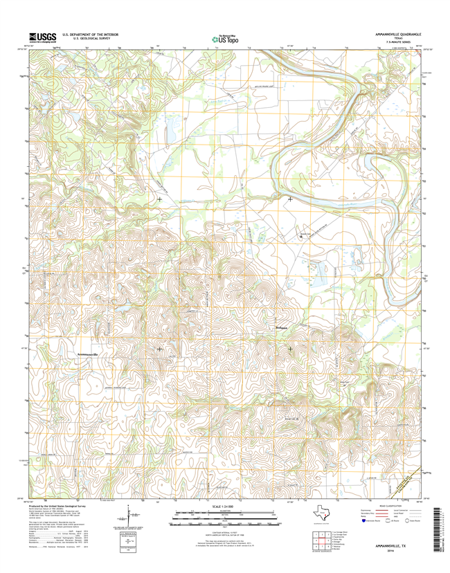 Ammannsville Texas - 24k Topo Map