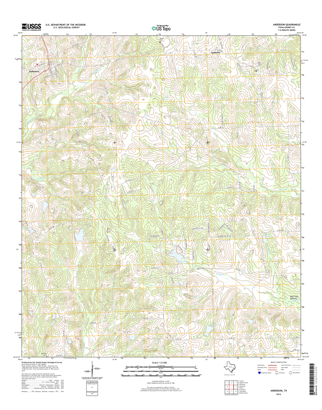 Anderson Texas - 24k Topo Map