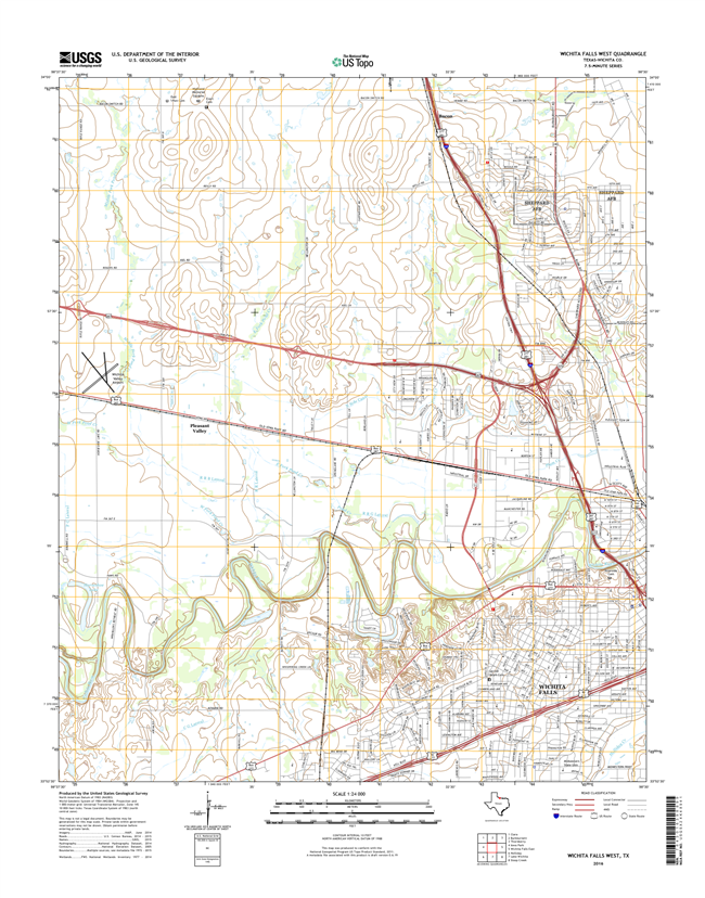 Wichita Falls West Texas - 24k Topo Map