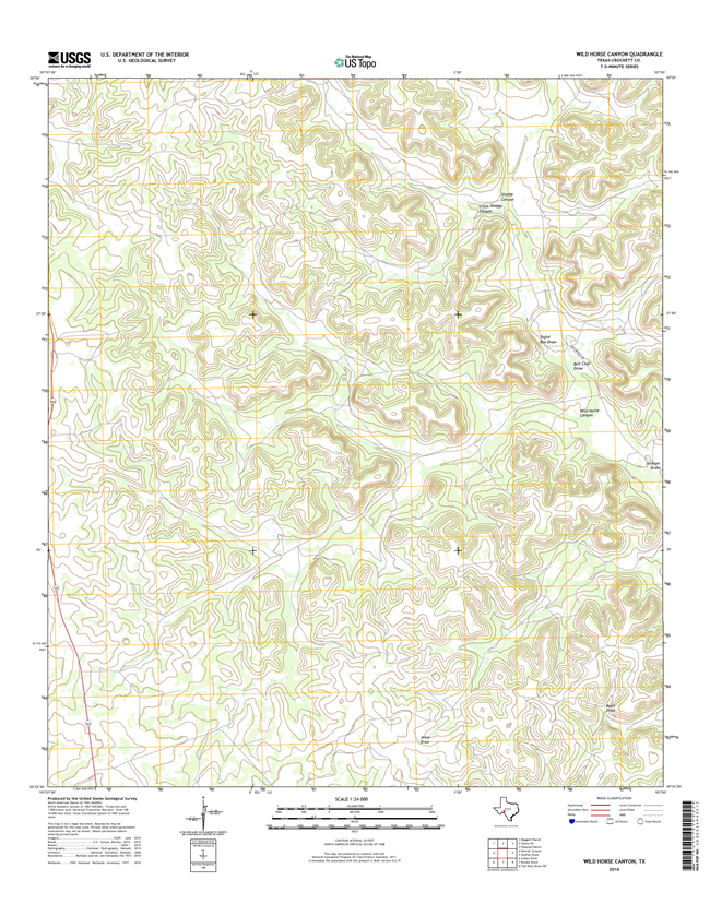 Wild Horse Canyon Texas - 24k Topo Map