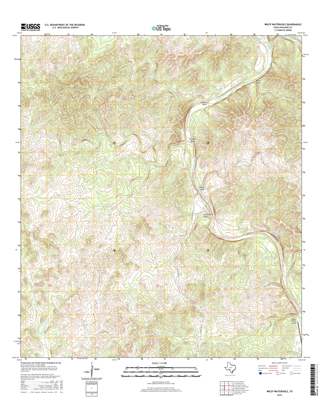 Wiley Waterhole Texas - 24k Topo Map
