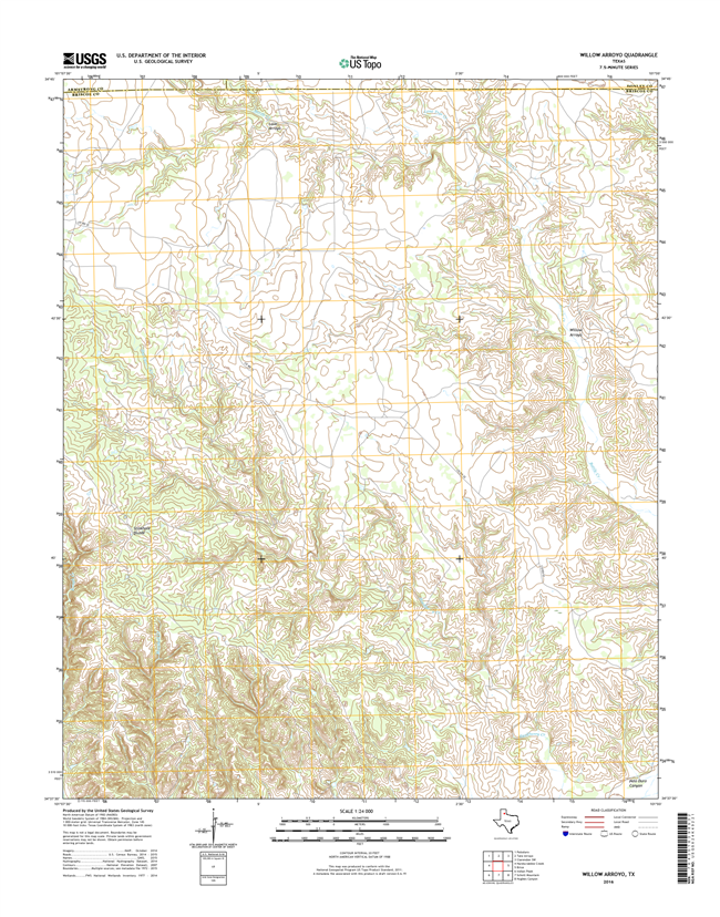 Willow Arroyo Texas - 24k Topo Map