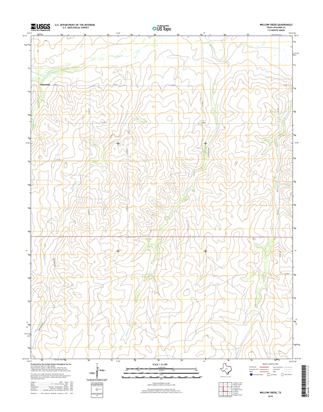 Willow Creek Texas - 24k Topo Map